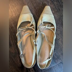 Charles & Keith mint green slingback sandals/mules, size 37